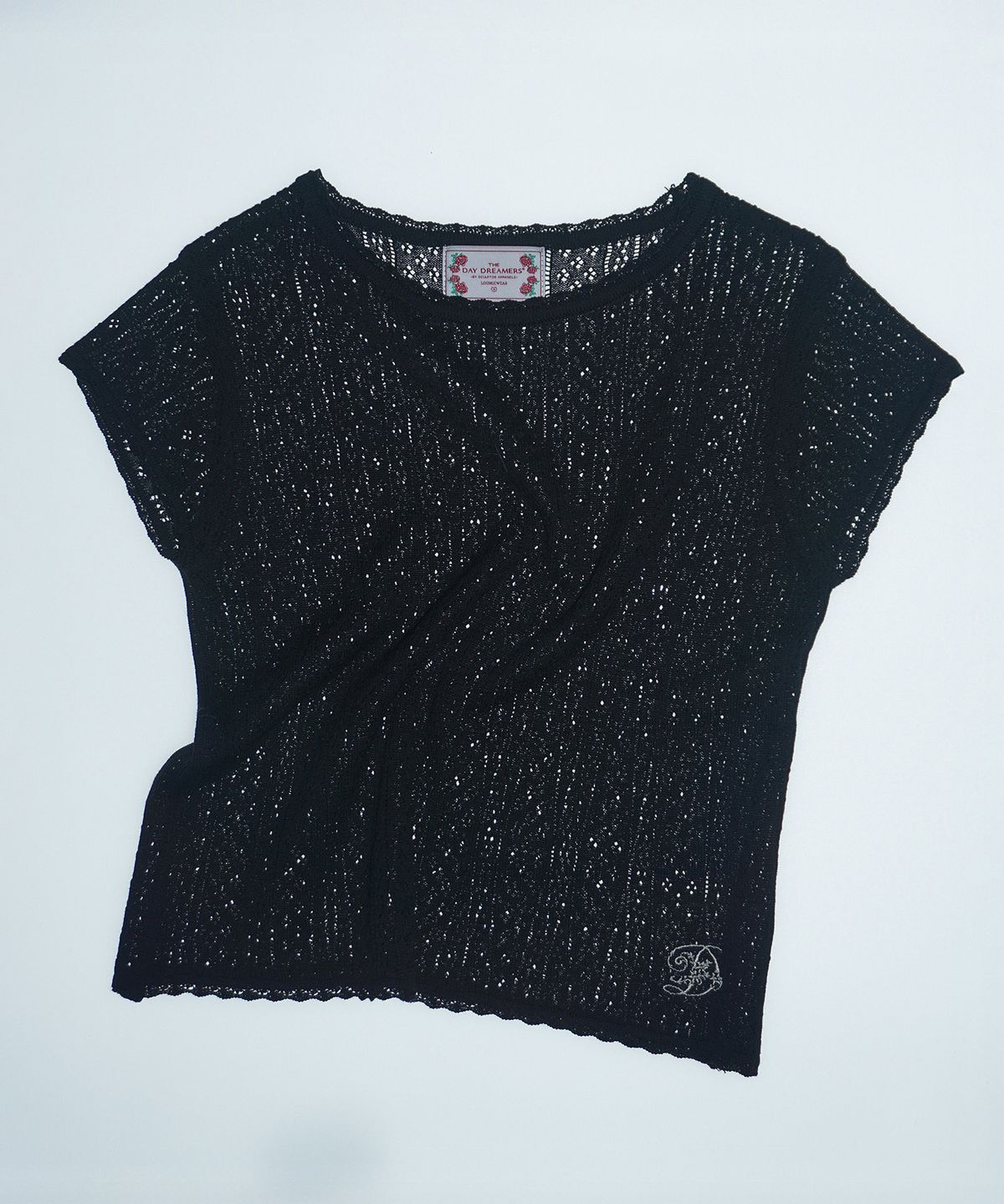 스컬프터(SCULPTOR) Eyelet Knit Tee Black