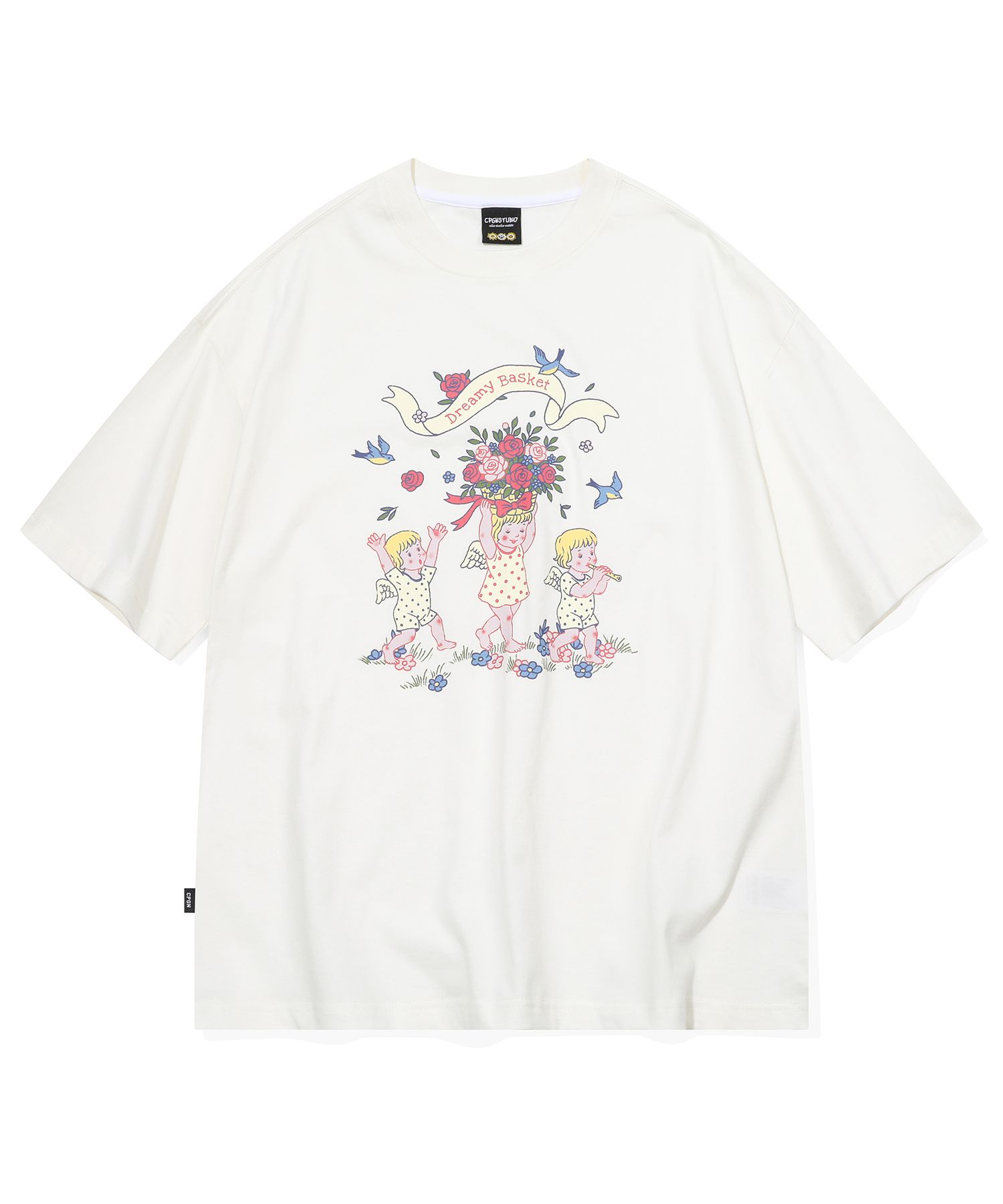 【CPGN STUDIO】Basketball Embroidery Short Sleeve T-shirt MUSINSA | CPGN STUDIO Basket Angel Short Sleeve T-shirt Cream