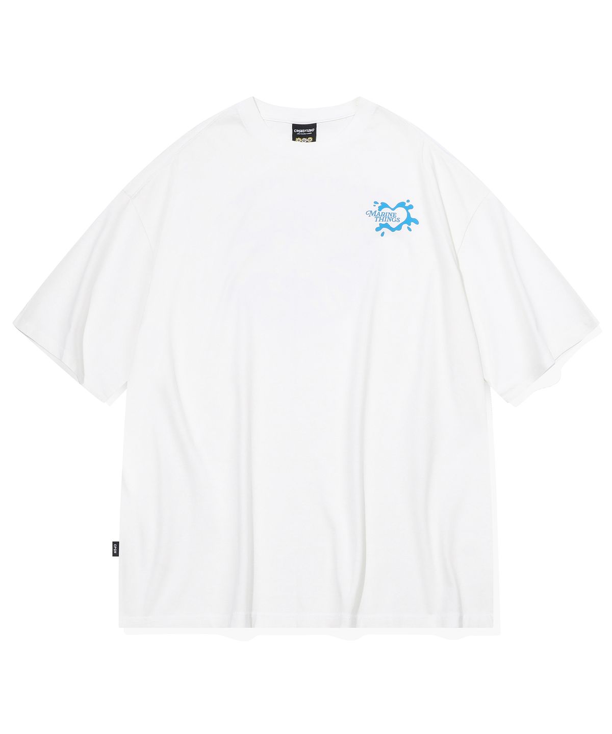 꼼파뇨(CPGN STUDIO) 마린 블루 반팔티 스타화이트