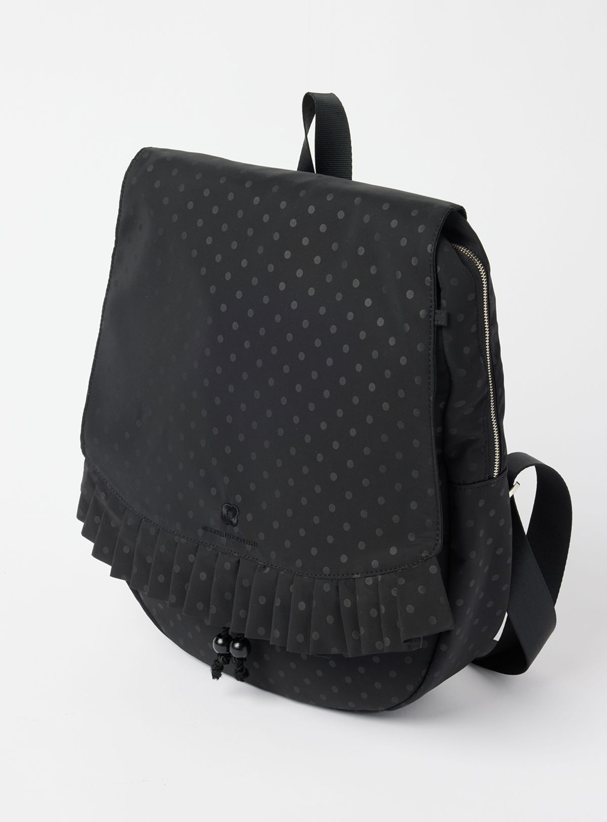 수뭄보눔(SUMUMBONUM) Dot pleats backpack large [Black]