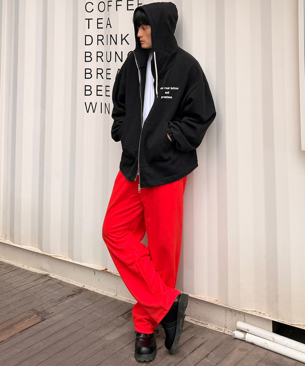 에이던엠(ADERNM) ESSENTIAL SWEAT PANTS (RED)