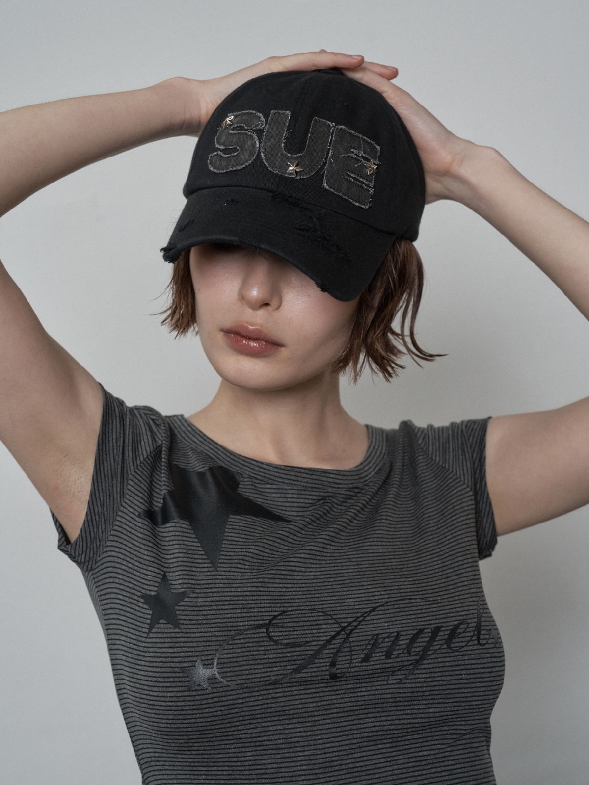 셋업이엑스이(SETUP-EXE) SUE STAR BALL CAP / BLACK