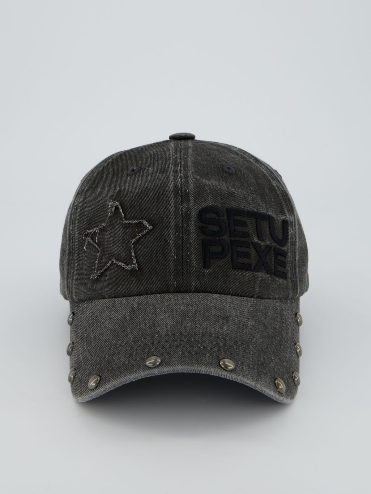 셋업이엑스이(SETUP-EXE) STUDDED LOGO BALL CAP / CHARCOAL
