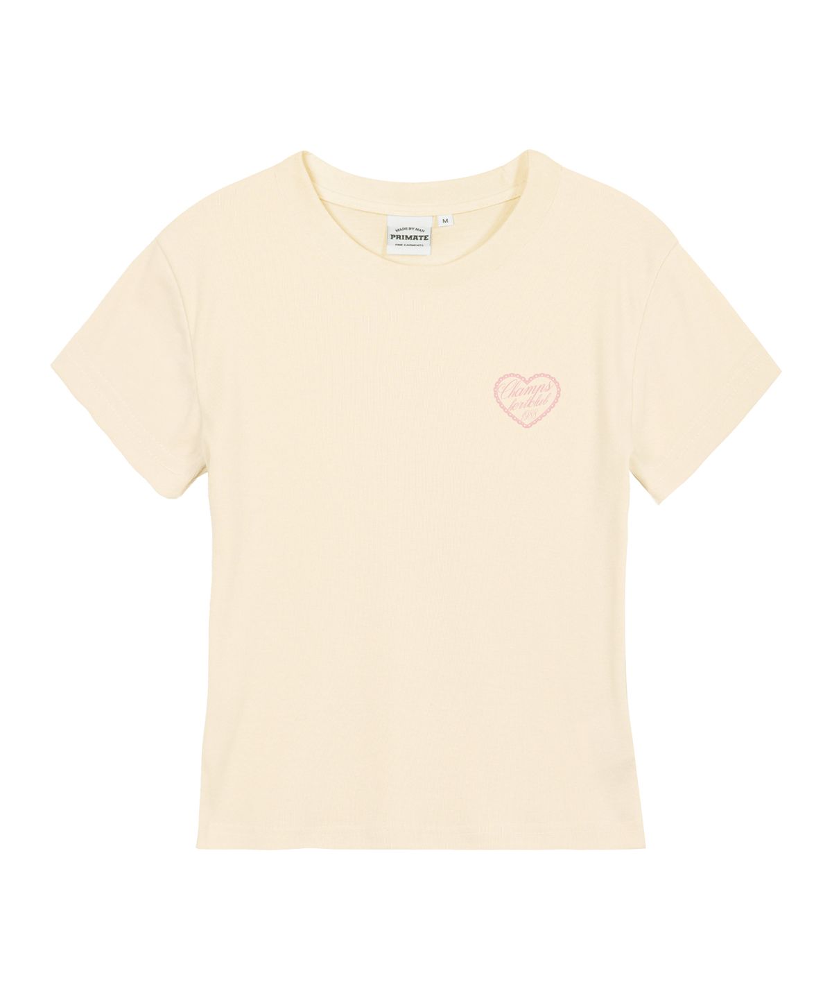 본챔스(BORN CHAMPS) [4 COLORS] LACY HEART CLUB 여성 슬림핏 반팔티셔츠 B25ST83