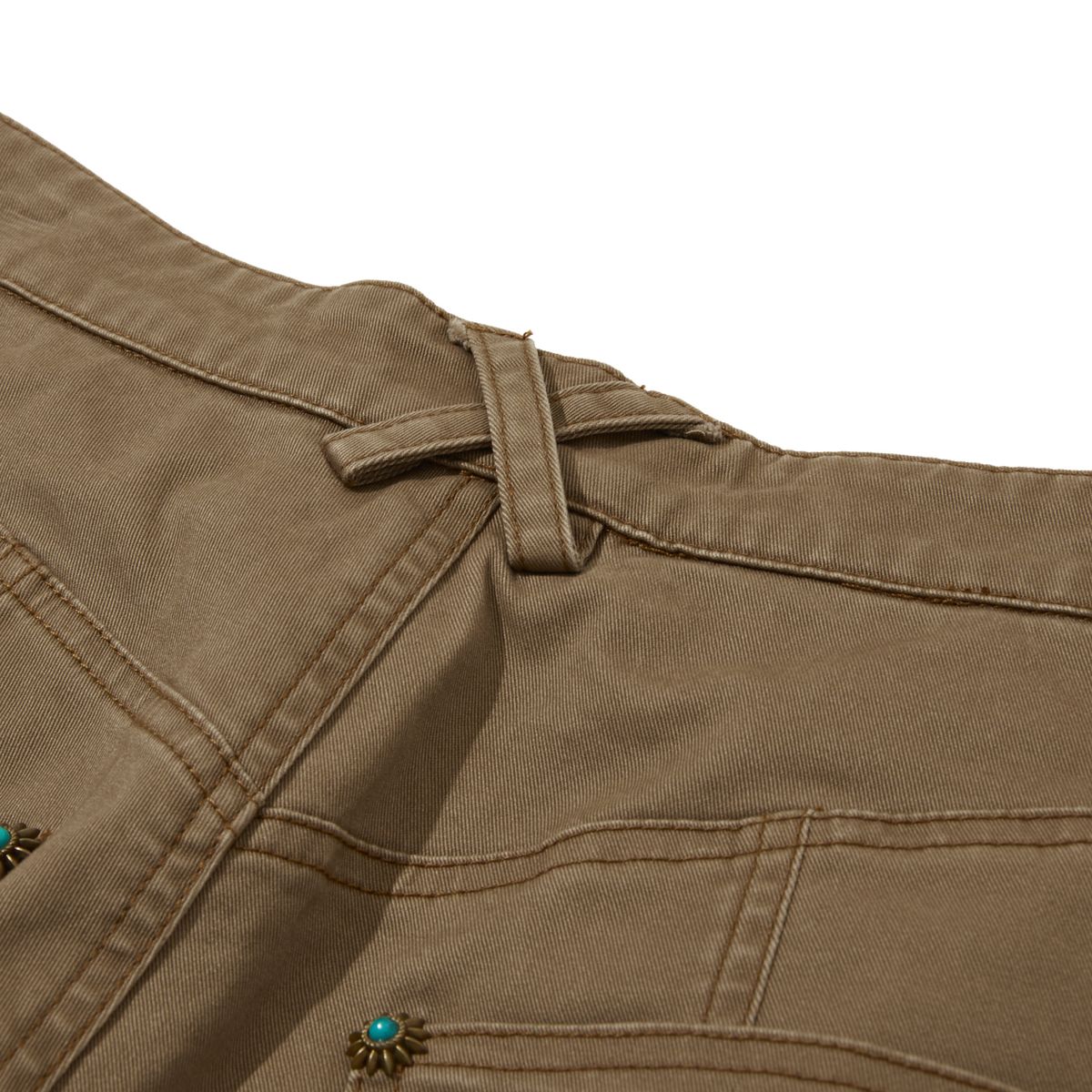 펜필드(PENFIELD) 우먼즈 플라워리벳 부츠컷 코튼 진 베이지_FR2WP91F