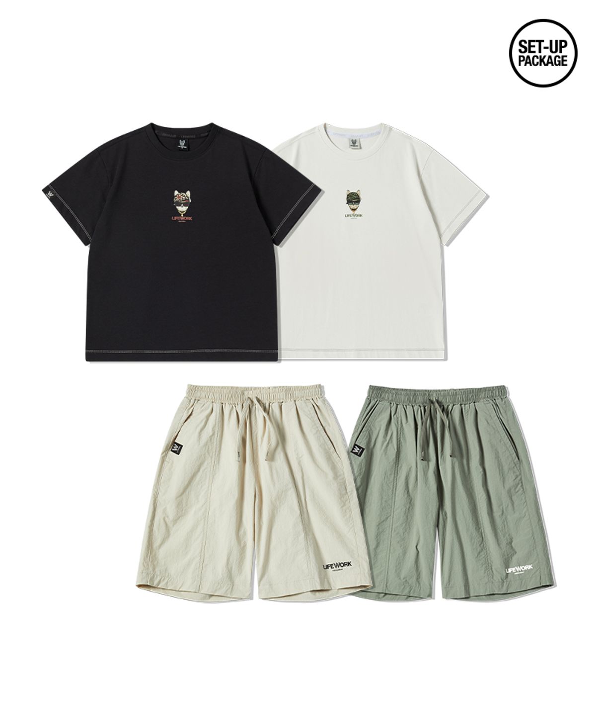 라이프워크 키즈(LIFEWORK KIDS) 키즈) 호피모자 힙독 셋업