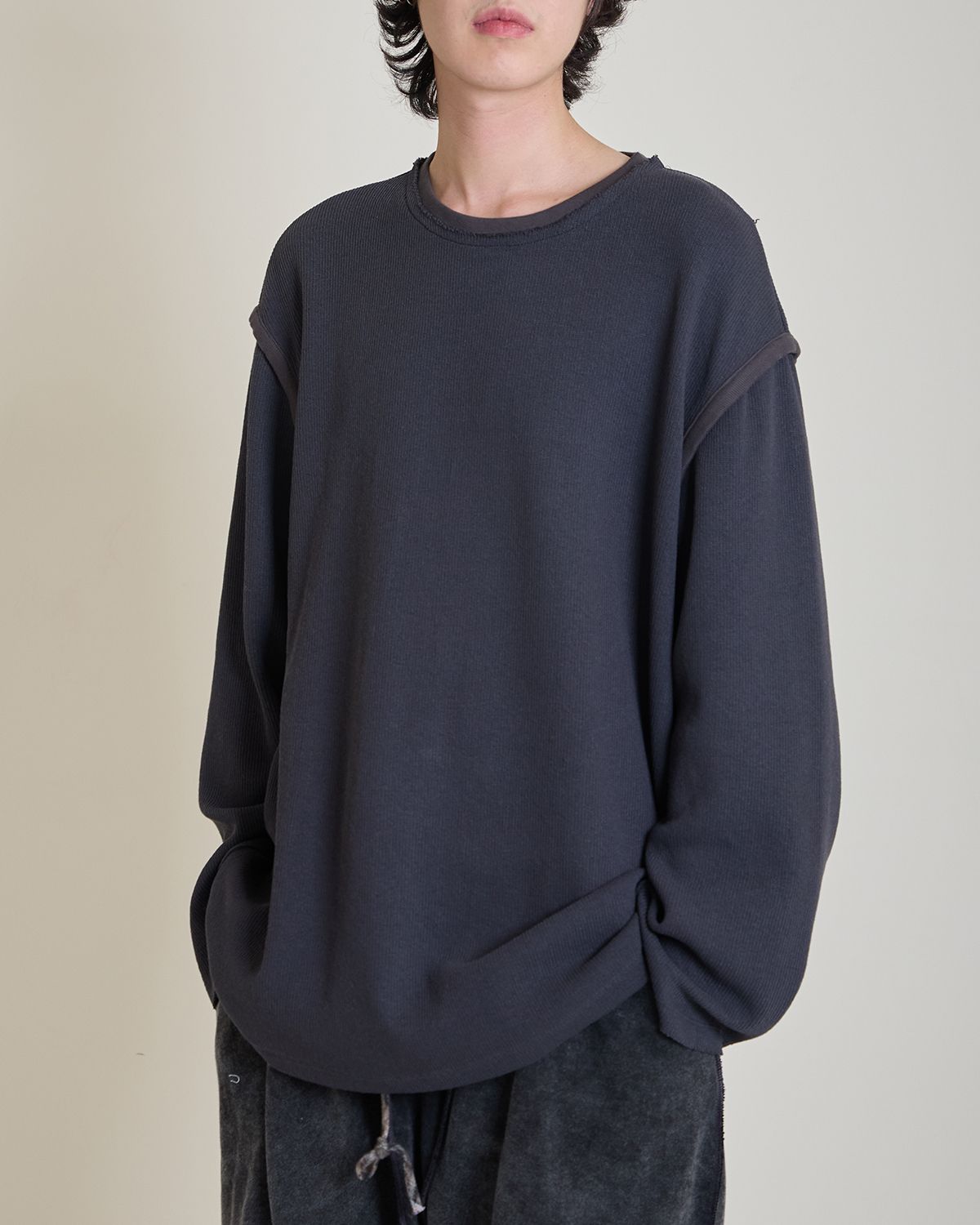 와이쏘씨리얼즈(WHYSOCEREALZ) Is This Knit Longsleeve (dark grey)