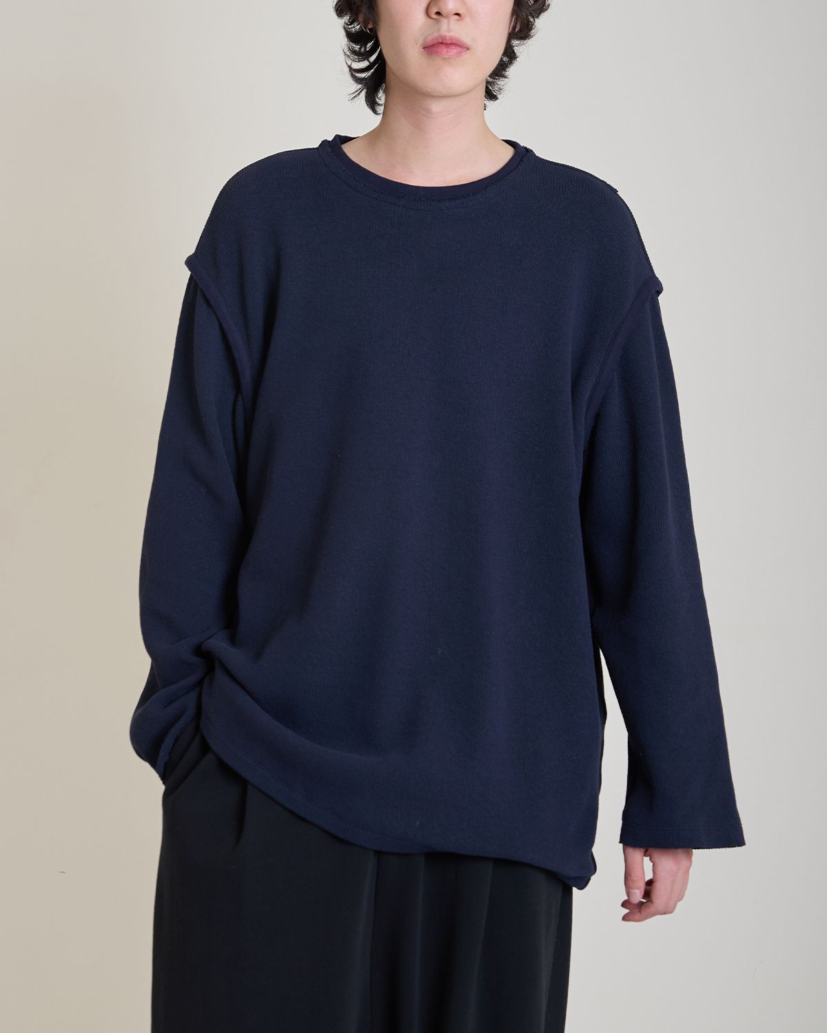 와이쏘씨리얼즈(WHYSOCEREALZ) Is This Knit Longsleeve (navy)