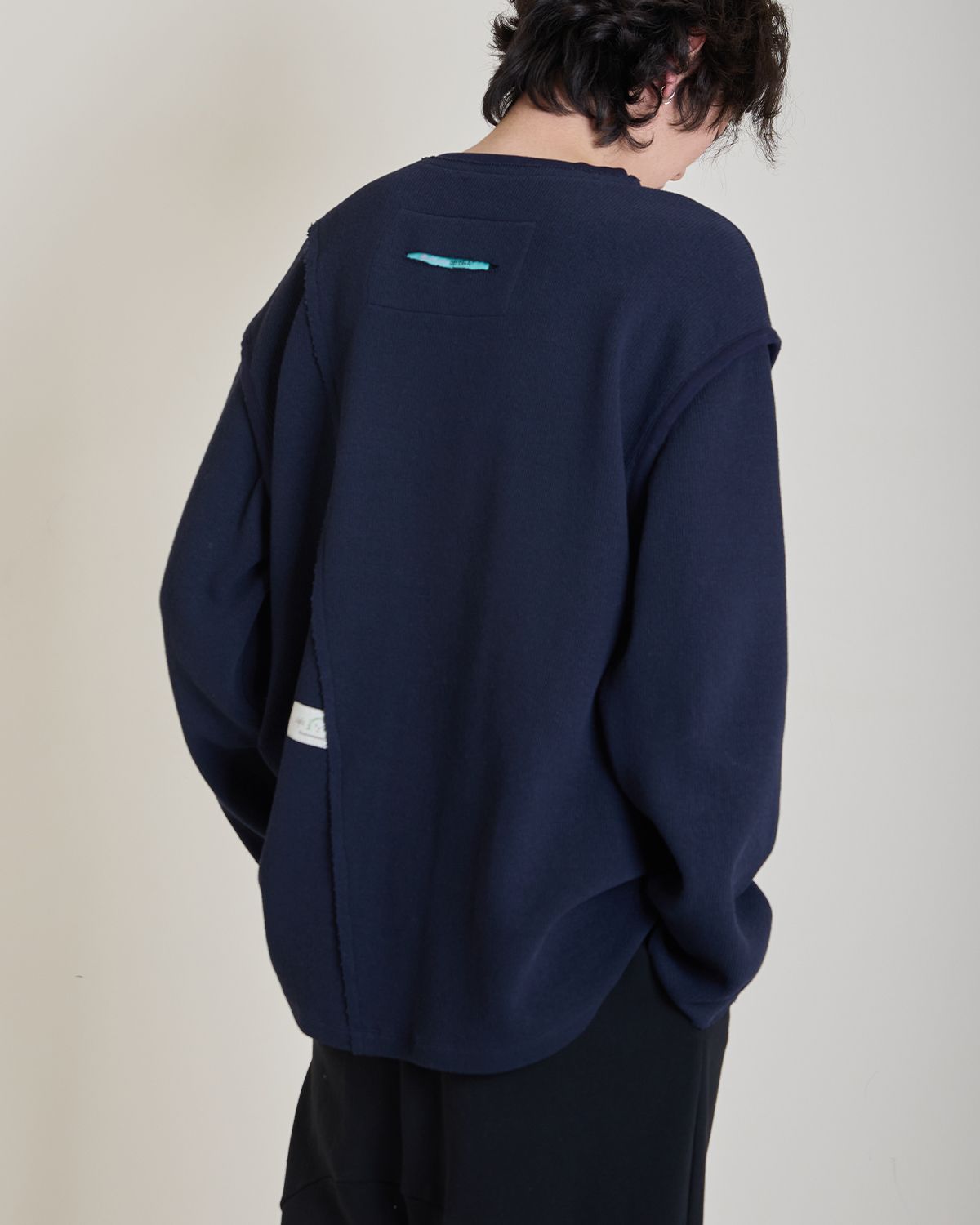 와이쏘씨리얼즈(WHYSOCEREALZ) Is This Knit Longsleeve (navy)