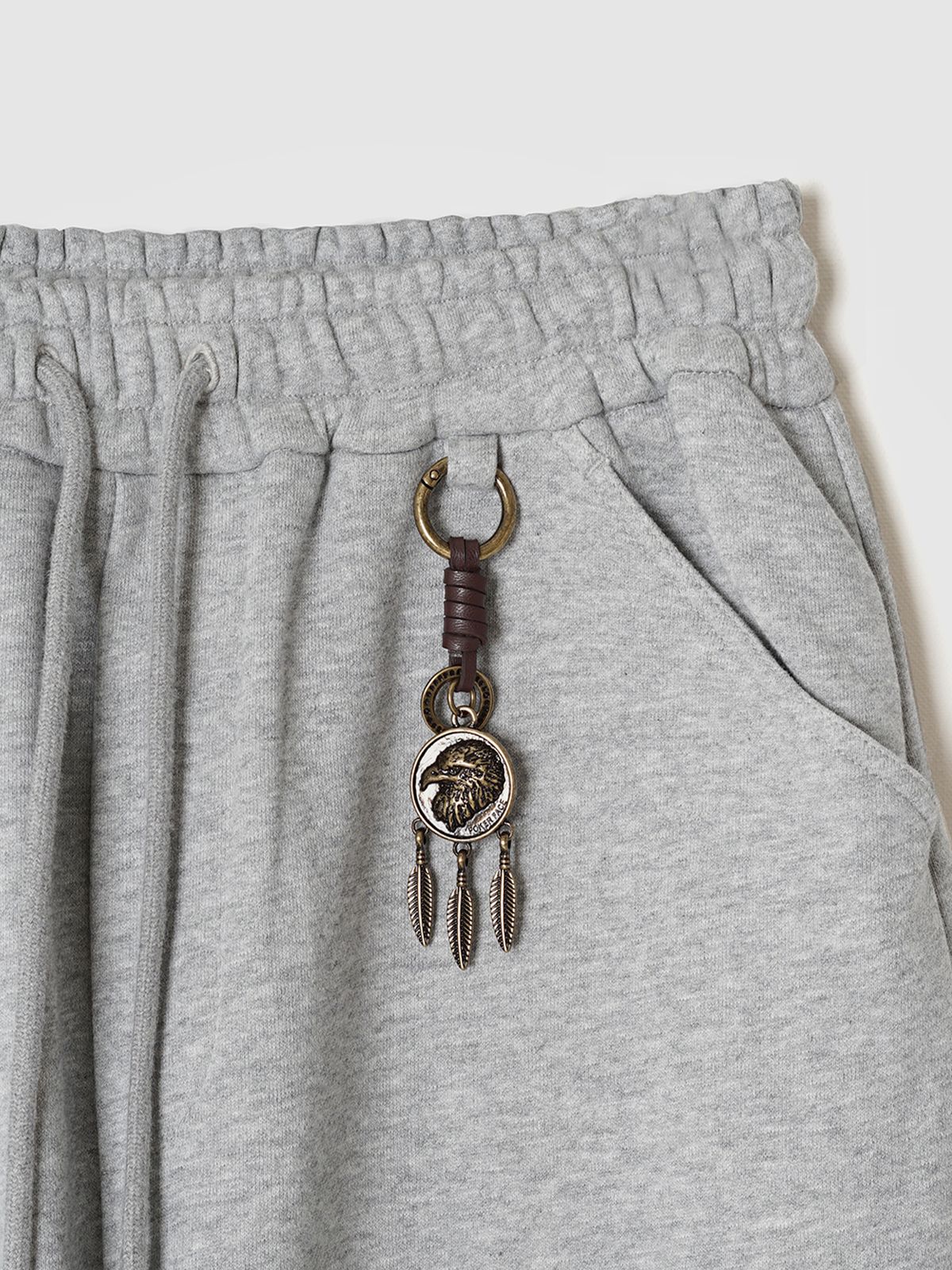 포커페이스(POKERFACE) DOUBLE KNEE BERMUDA SWEAT PANTS GREY