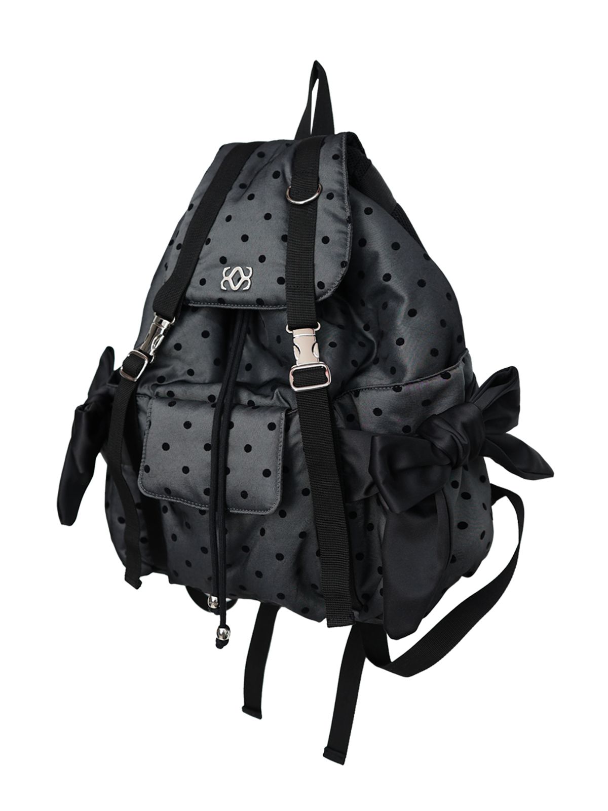 시월107(SIWL107) Bow Backpack (Dot Black)