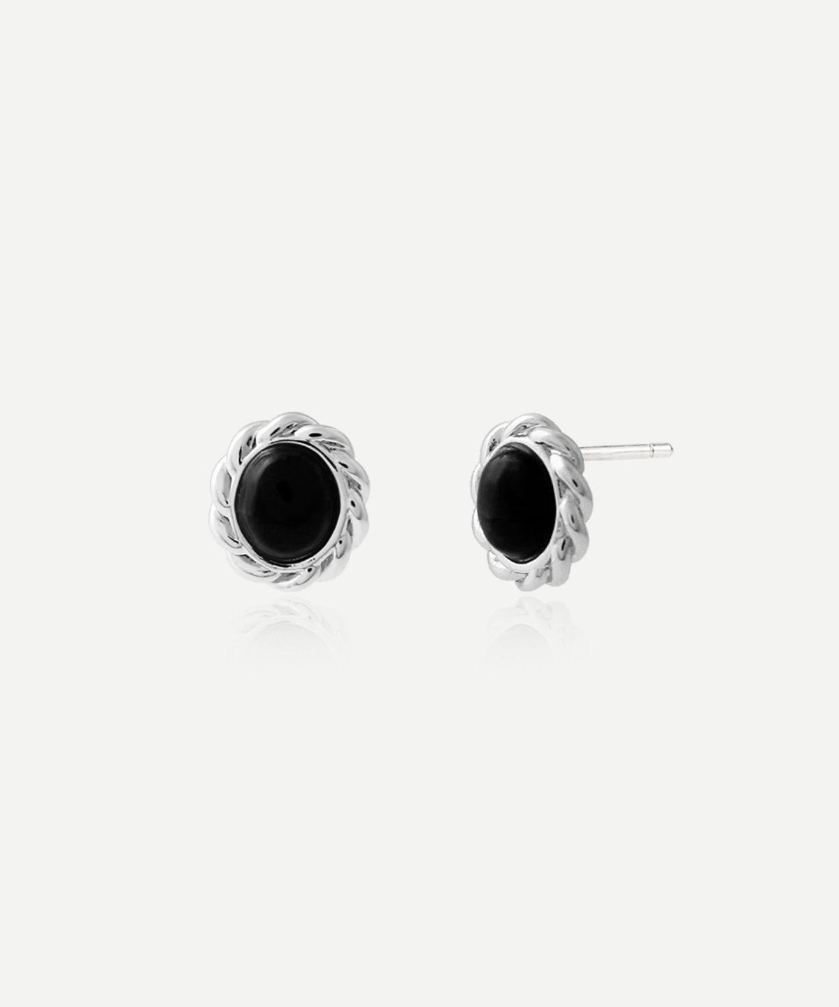 누누핑거스(NOONOO FINGERS) [실버포스트] 오닉스 웨이브 이어링