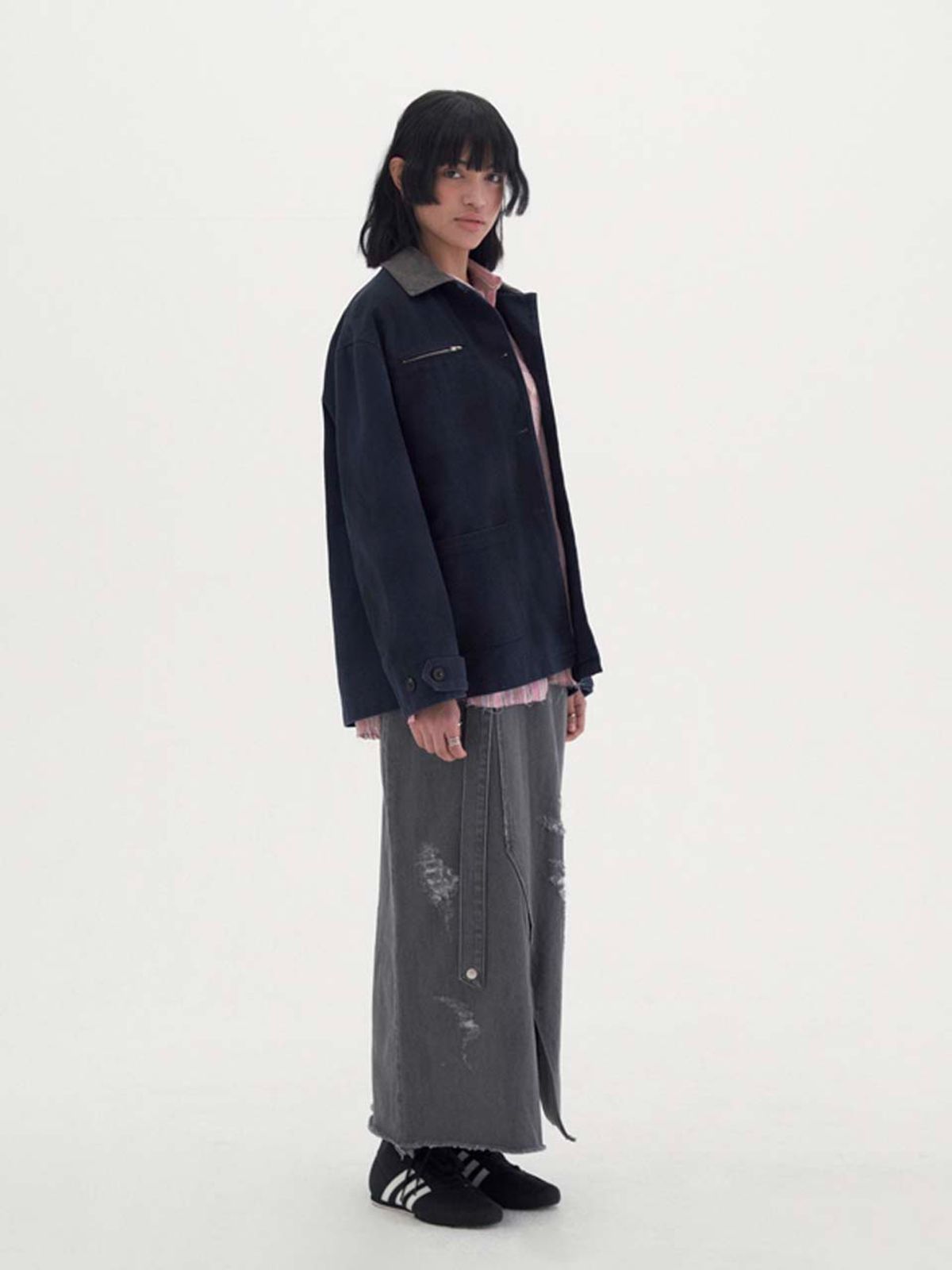 비보라(BIBORA) 빈티지 워크 자켓(네이비)
