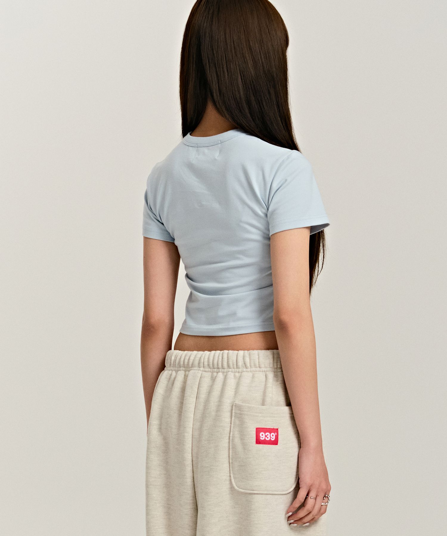 MUSINSA | ARCHIVE BOLD 939 SMASHED LOGO CROP TOP (SKY BLUE)