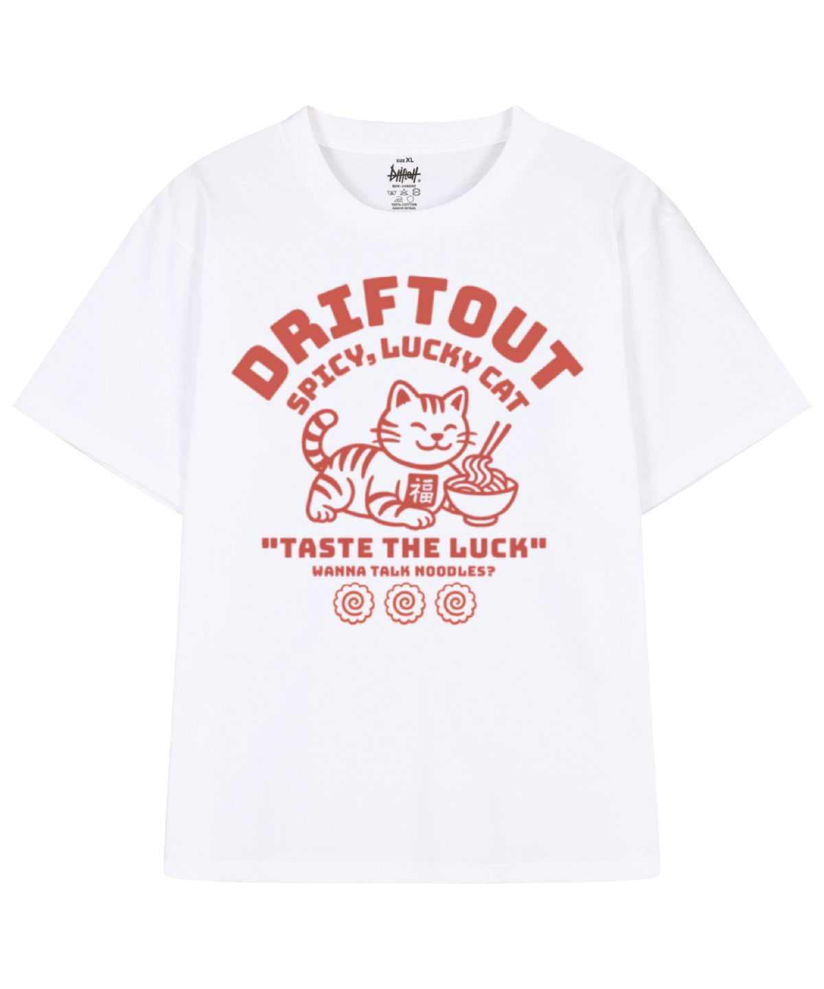 드리프트아웃(DRIFTOUT) 테이스트 더 럭 캣 반팔 티셔츠 (3color)