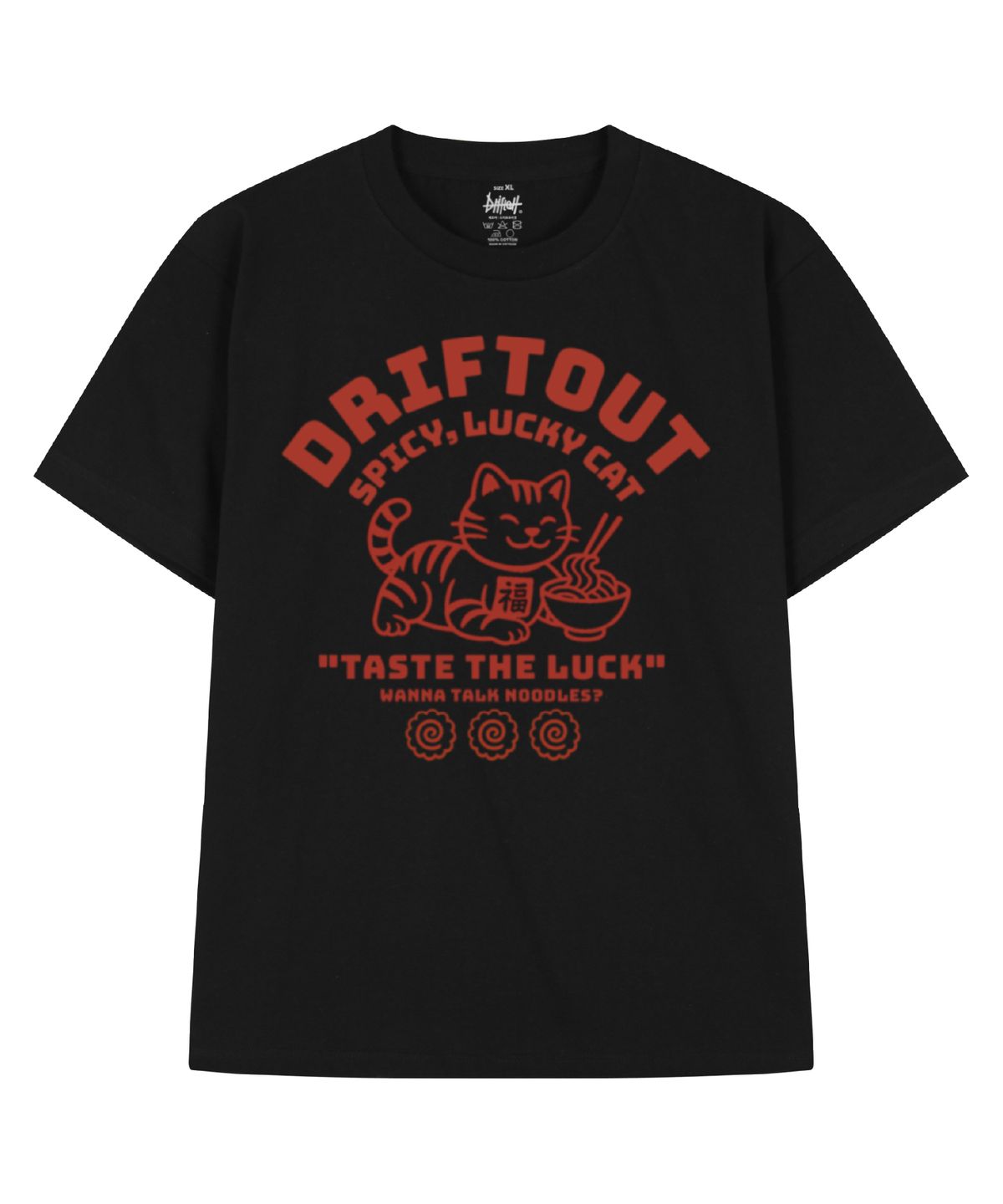 드리프트아웃(DRIFTOUT) 테이스트 더 럭 캣 반팔 티셔츠 (3color)
