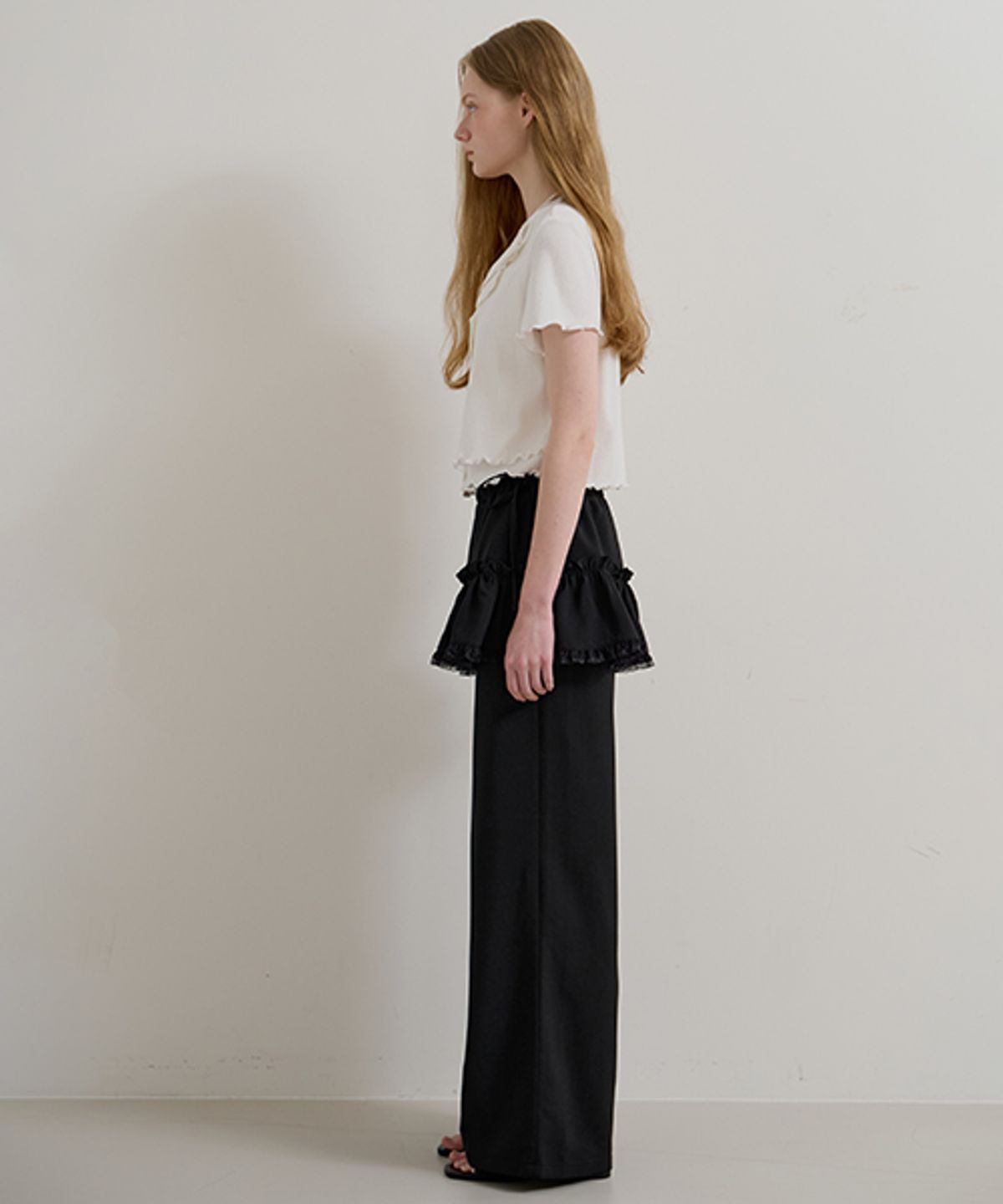 모어댄라이크(MORE THAN LIKE) BANDING SKIRT PANTS - BLACK