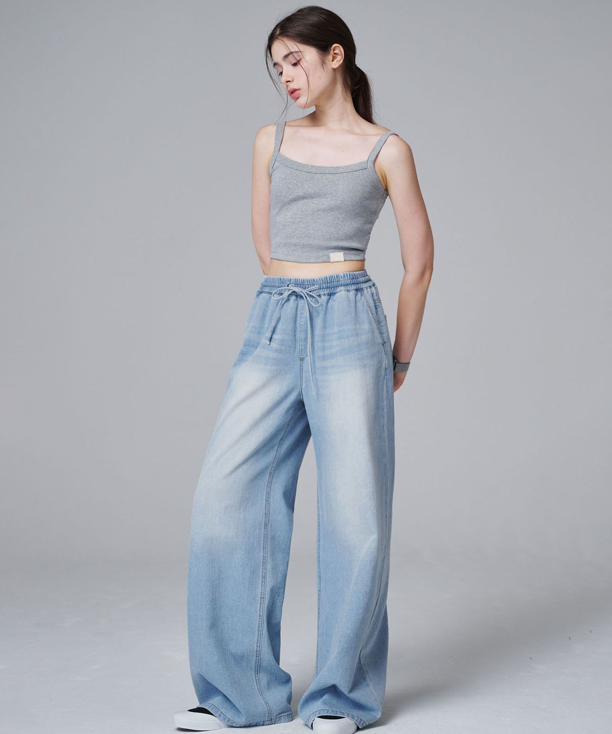 마롭(MALOUPE) 9144 밴딩 워싱 데님 (인디고)
