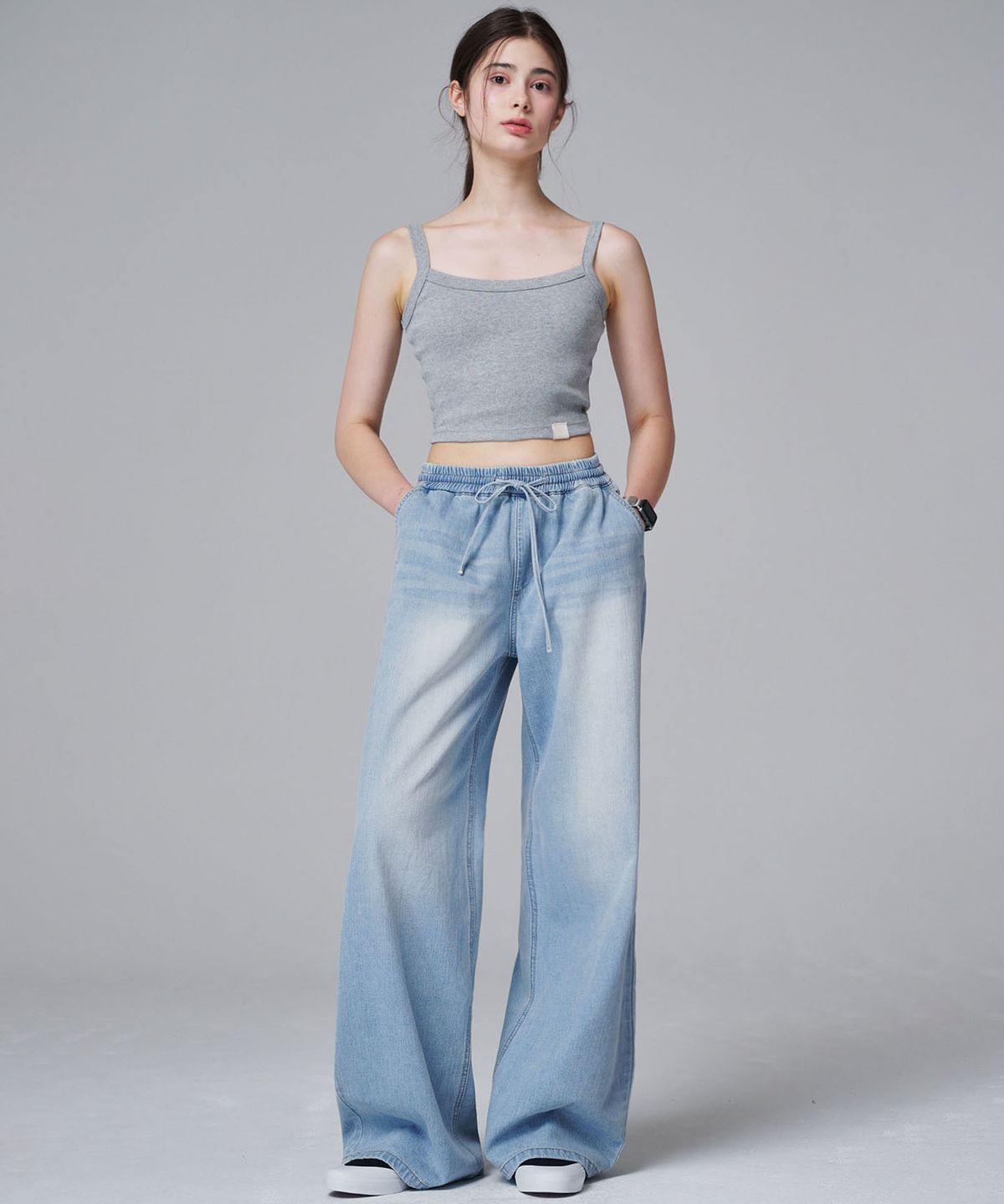 마롭(MALOUPE) 9144 밴딩 워싱 데님 (인디고)