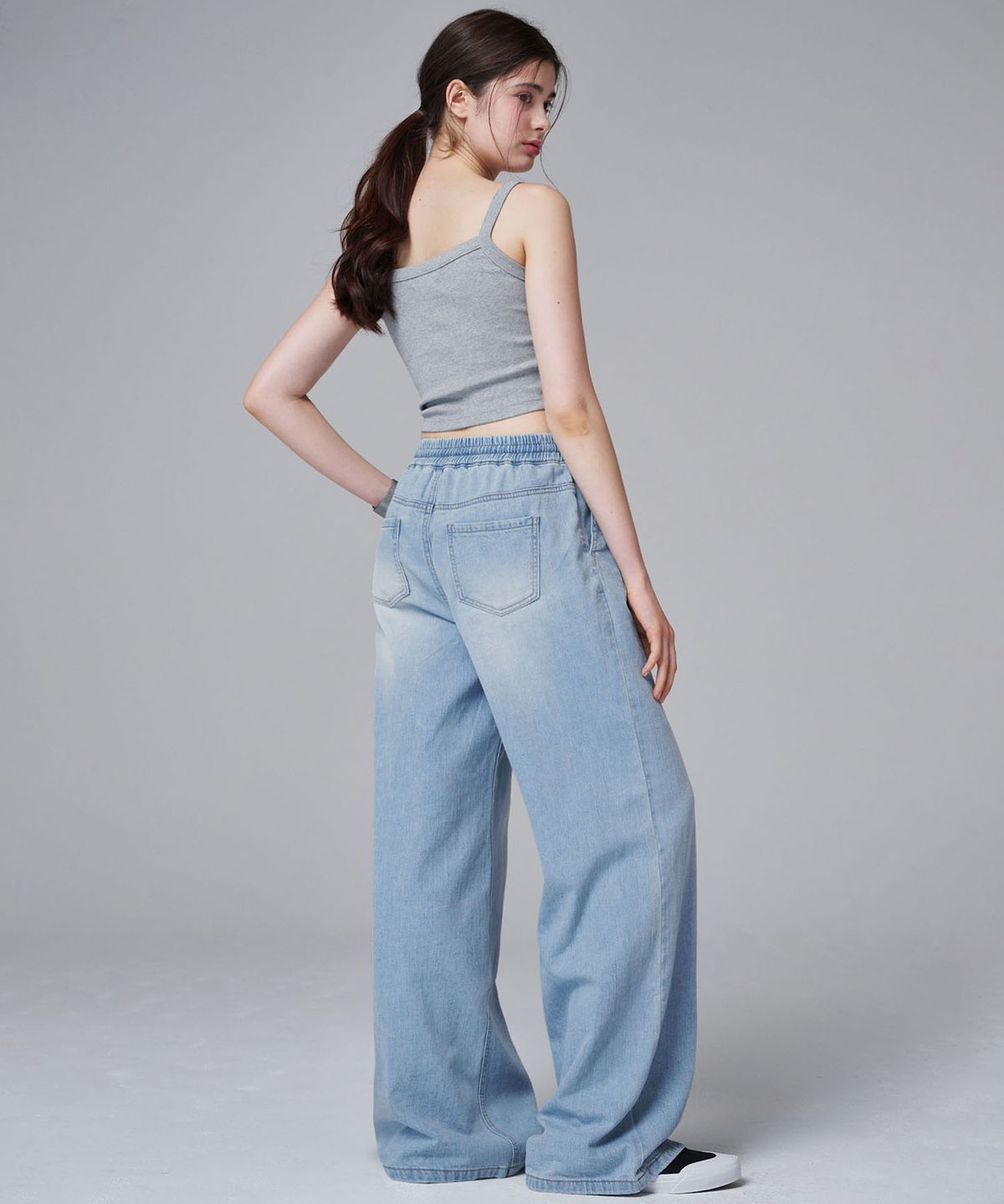 마롭(MALOUPE) 9144 밴딩 워싱 데님 (인디고)