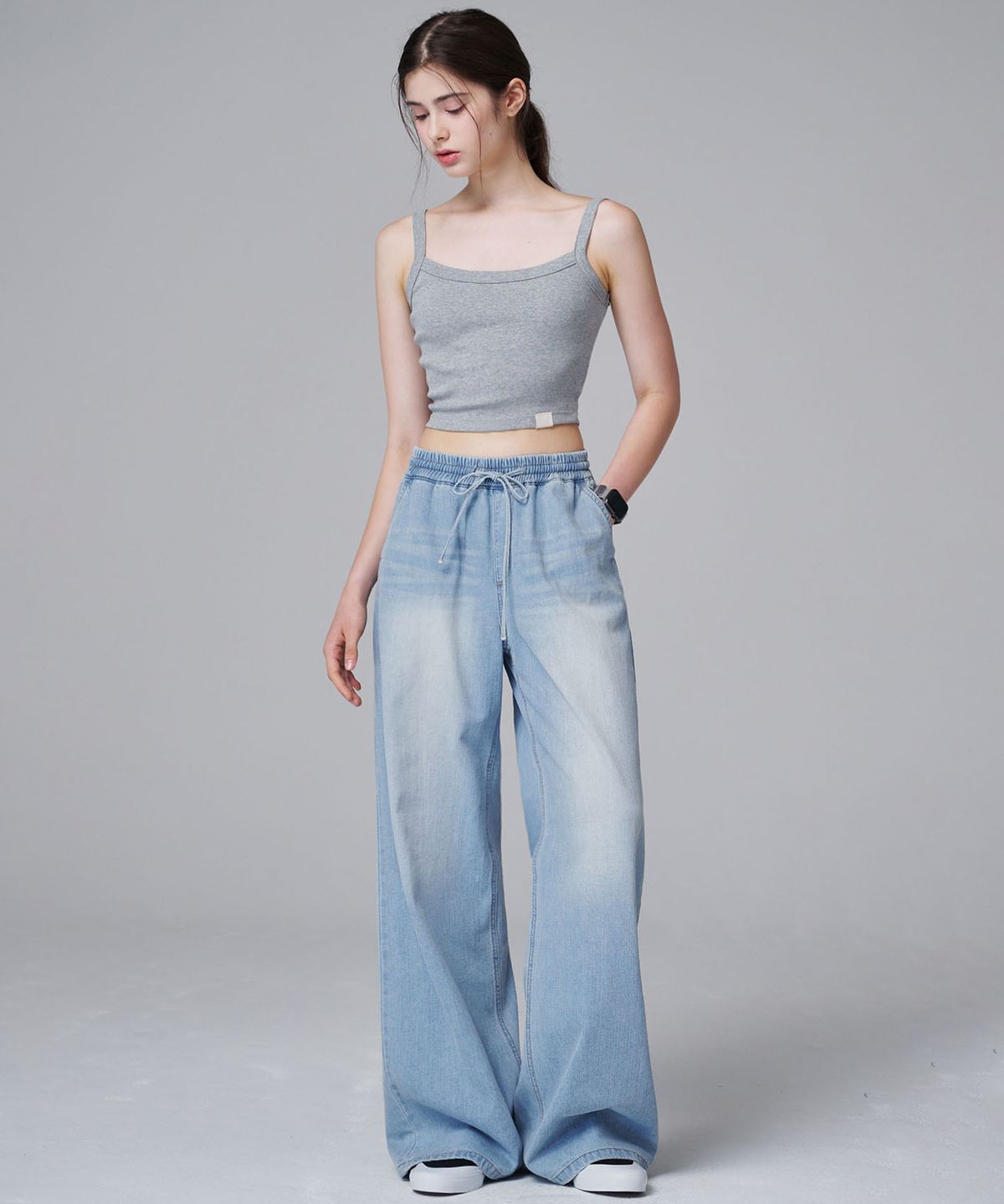 마롭(MALOUPE) 9144 밴딩 워싱 데님 (인디고)