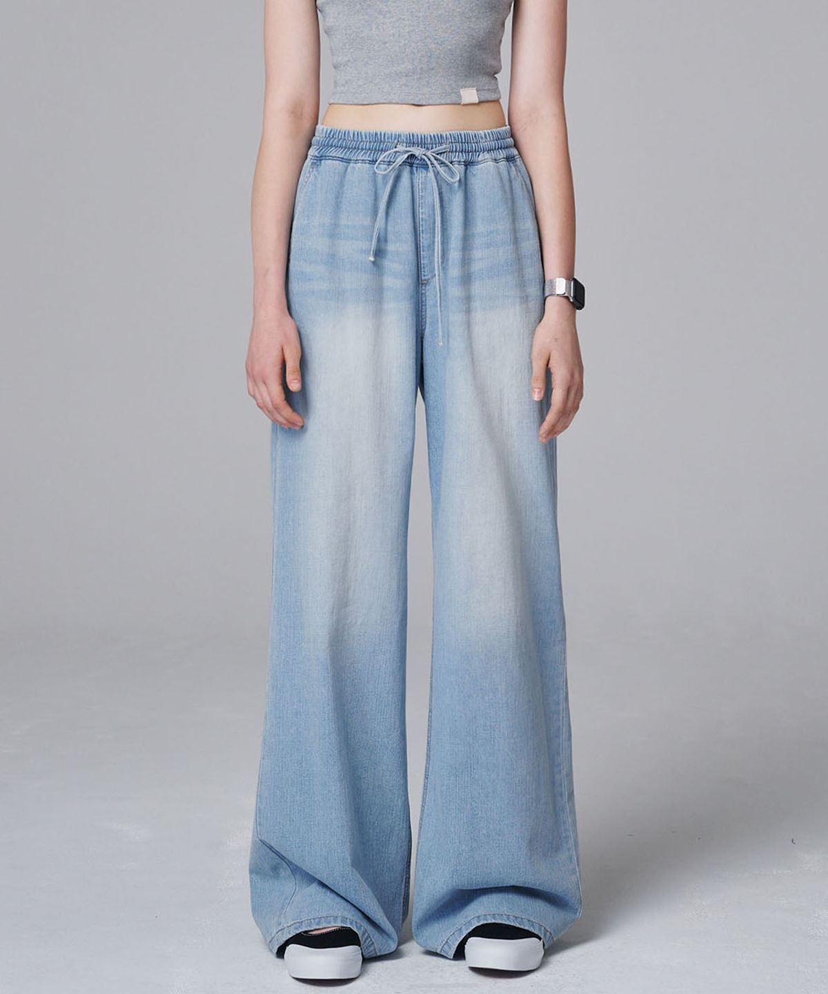 마롭(MALOUPE) 9144 밴딩 워싱 데님 (인디고)