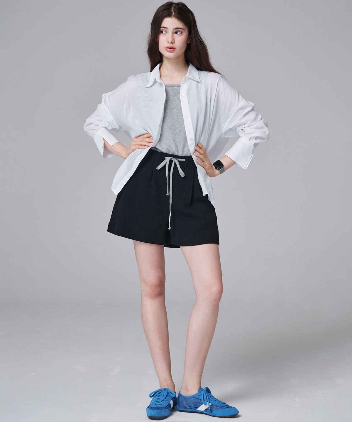 마롭(MALOUPE) 2206 와플 밴딩 팬츠 (블랙)