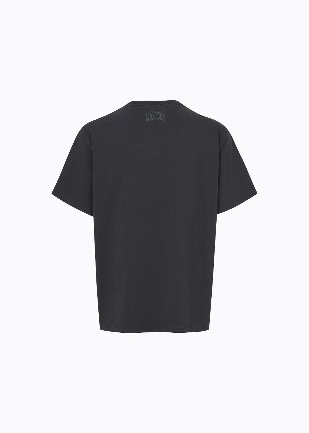 라임라잇 어패럴(LIMELIGHT APPAREL) 어패럴 피그먼트 아치 로고 티셔츠 (블랙/그레이)