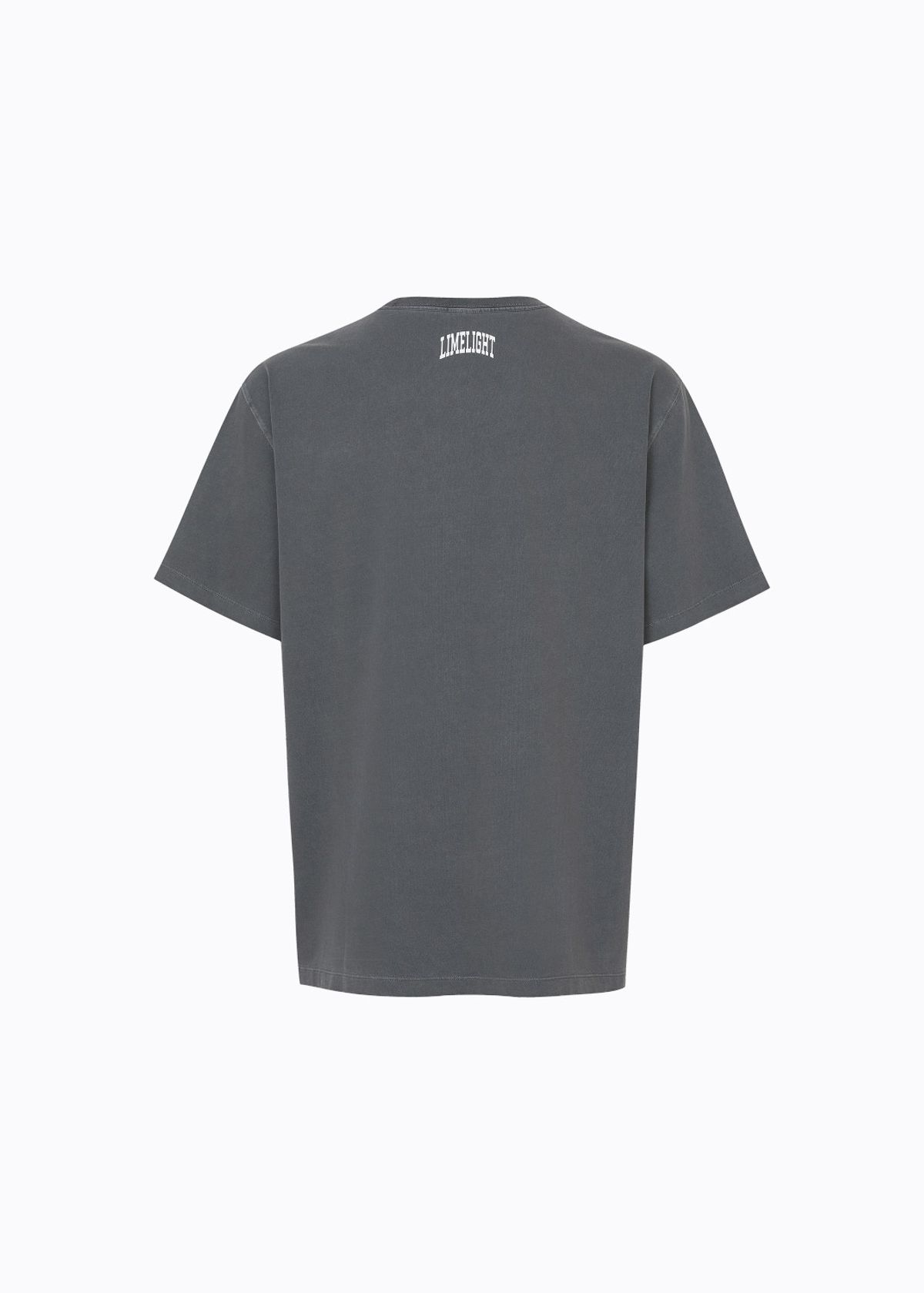 라임라잇 어패럴(LIMELIGHT APPAREL) 어패럴 피그먼트 아치 로고 티셔츠 (차콜/화이트)