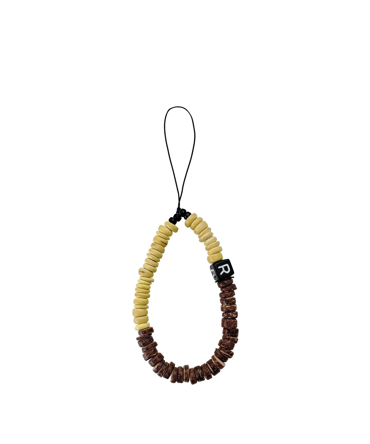 르브아시스(REVOIRSIS) bebe beads phone strap yellow+c.brown