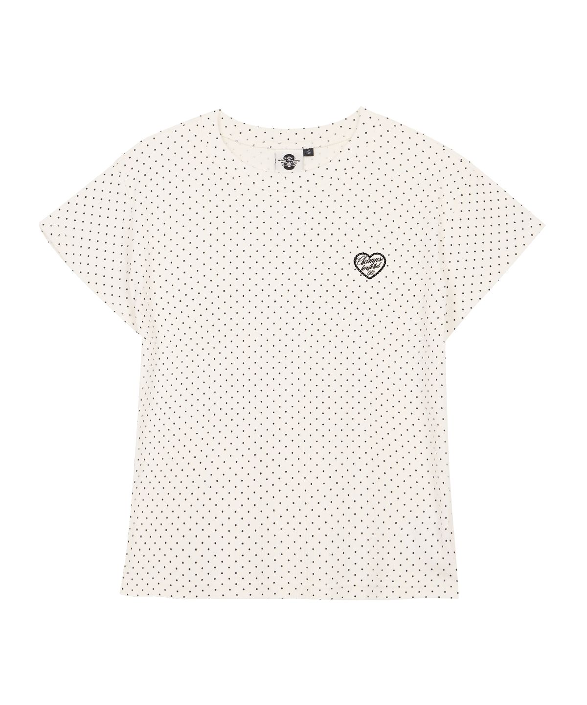 본챔스(BORN CHAMPS) [3 COLORS] LACY HEART CLUB 여성 땡땡이 반팔티셔츠 B25ST86