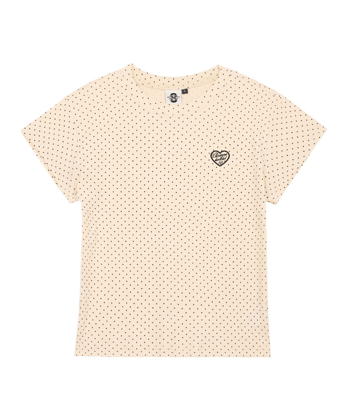 본챔스(BORN CHAMPS) [3 COLORS] LACY HEART CLUB 여성 땡땡이 반팔티셔츠 B25ST86