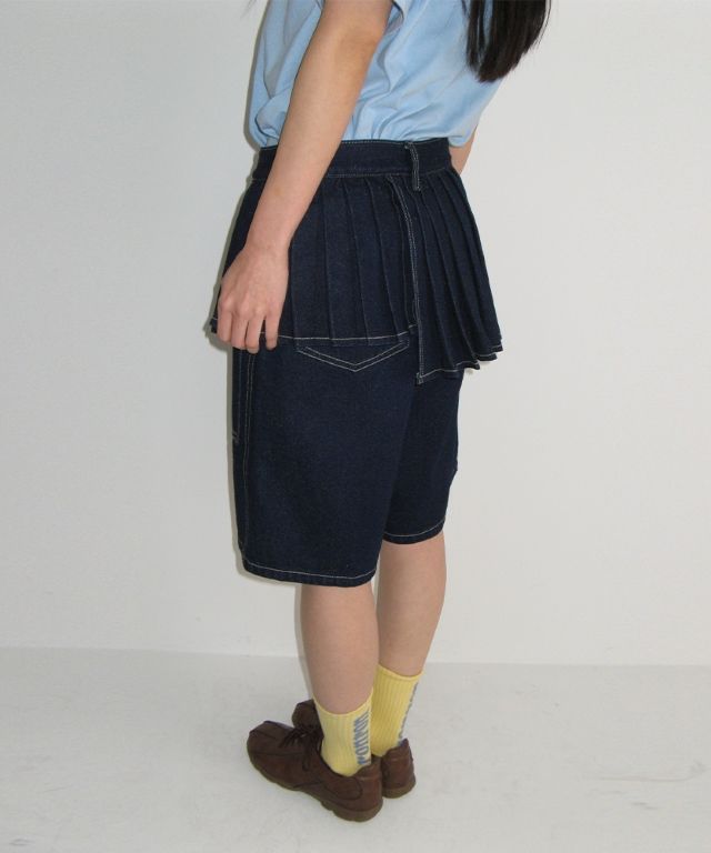 ★ronron★ OFF BALANCE PLEAT LAYERED PANTS BLACK MUSINSA | RONRON OFF BALANCE PLEAT LAYERED SHORTS PANTS