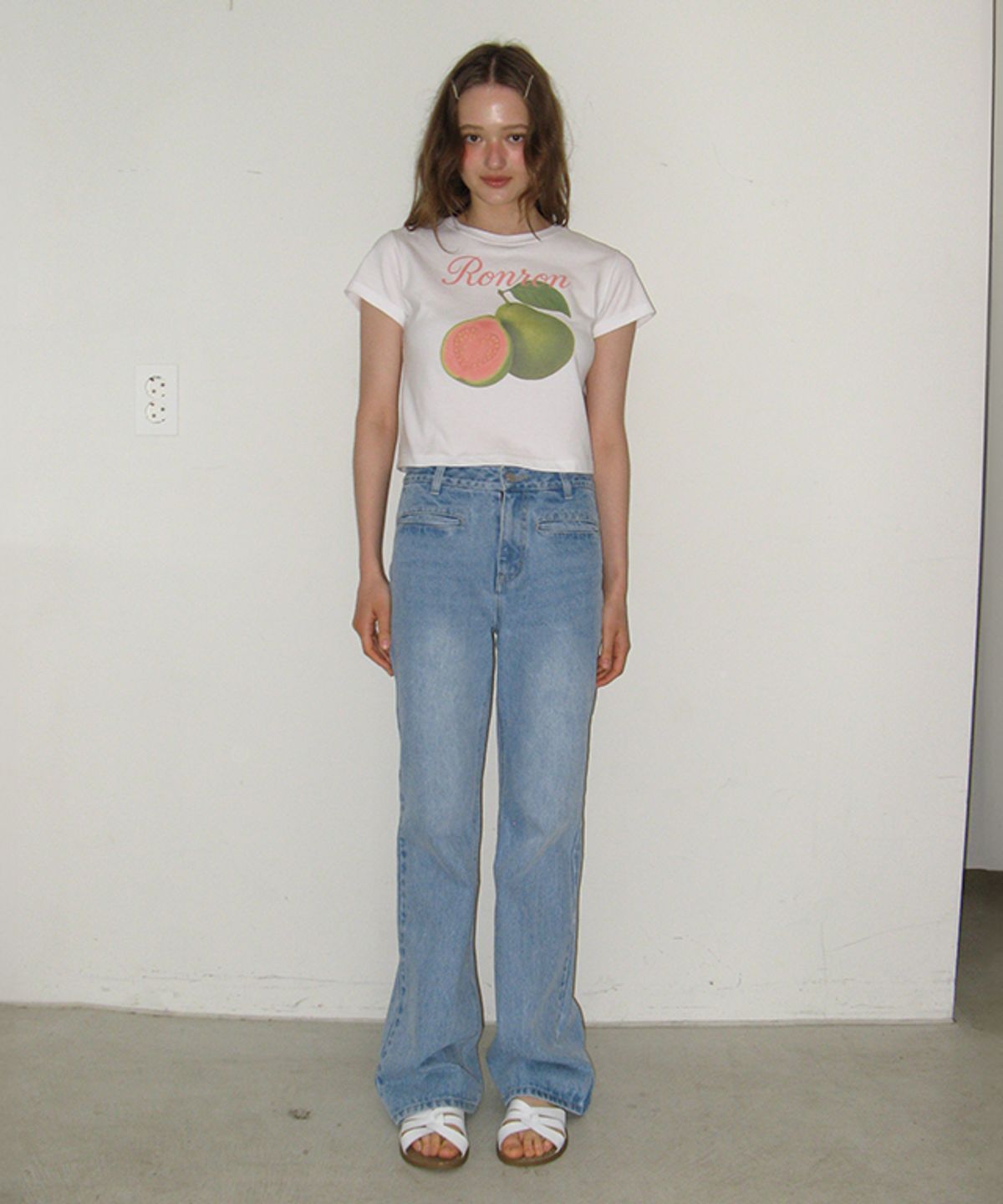 론론(RONRON) WELT POCKET BOOTSCUT DENIM PANTS MEDIUM BLUE