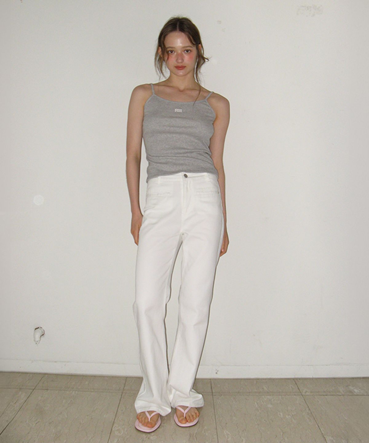 론론(RONRON) WELT POCKET BOOTSCUT DENIM PANTS WHITE