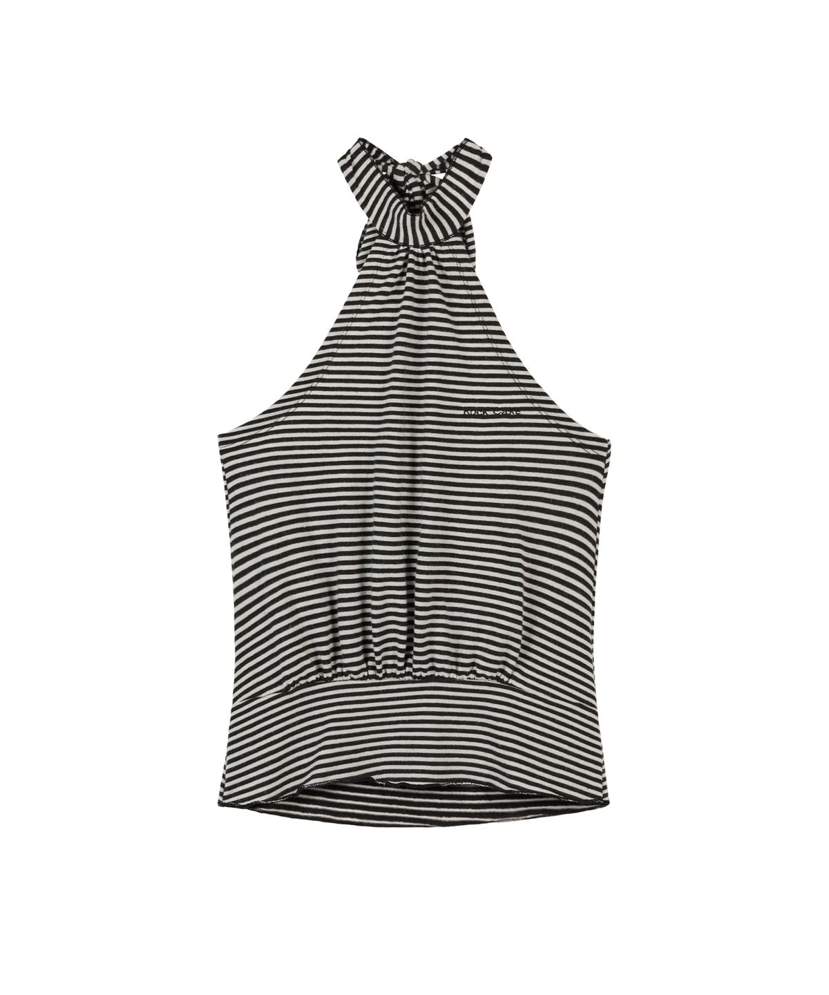 락케이크(ROCKCAKE) Stripe Halter Top - Black