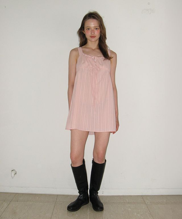新作【RONRON】MILKY TIE SHIRRING SLEEVELESS DRESS◆送料込 MUSINSA | RONRON MILKY TIE SHIRRING SLEEVELESS DRESS SOFT PINK