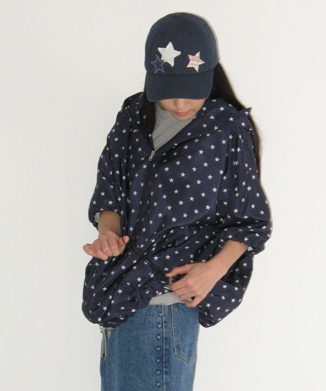 【RONRON】送料税込 ★HOODED HALF SLEEVE WINDBREAKER★ 4COLOR MUSINSA公式 | RONRON HOODED HALF SLEEVE WINDBREAKER NAVY STAR