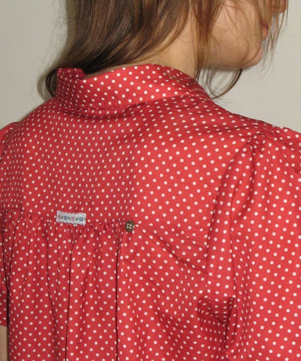 론론(RONRON) POLKA DOT SHORT SLEEVE SHIRT RED