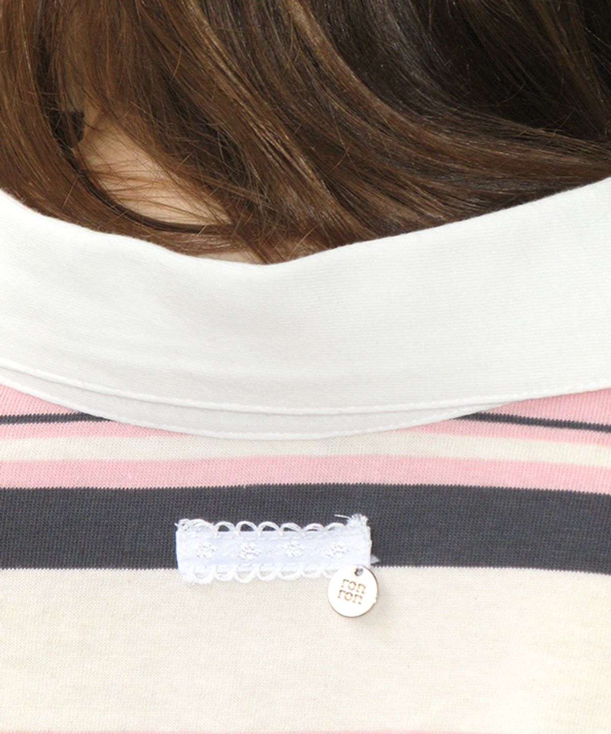 론론(RONRON) MULTI STRIPE RUGBY SHORT SLEEVE T SHIRT PINK