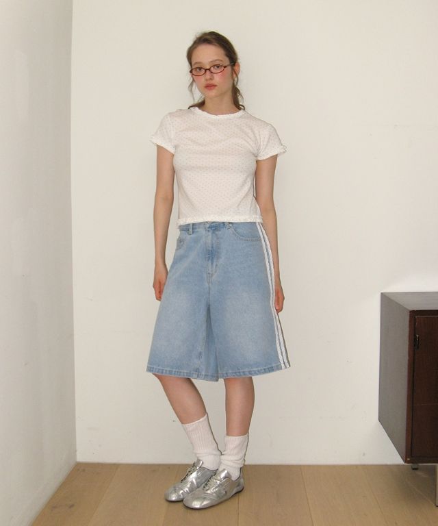 【RonRon】 DOT RUFFLE SHORT SLEEVE SHIRT MUSINSA | RONRON NECK RUFFLE SHORT SLEEVE T SHIRT WHITE DOT