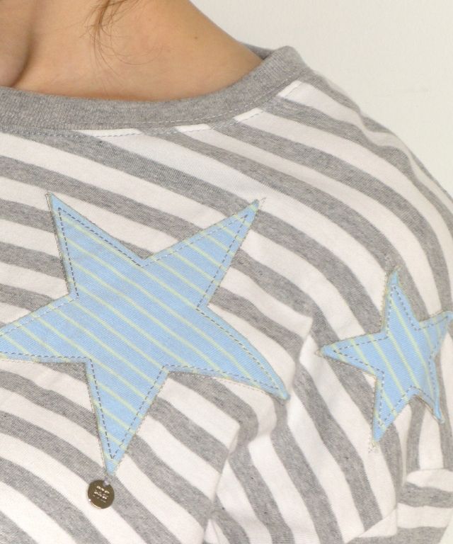 【RonRon】 STRIPE STAR APPLIQUE T SHIRT 3色 MUSINSA | RONRON STRIPE STAR APPLIQUE T SHIRT GREY