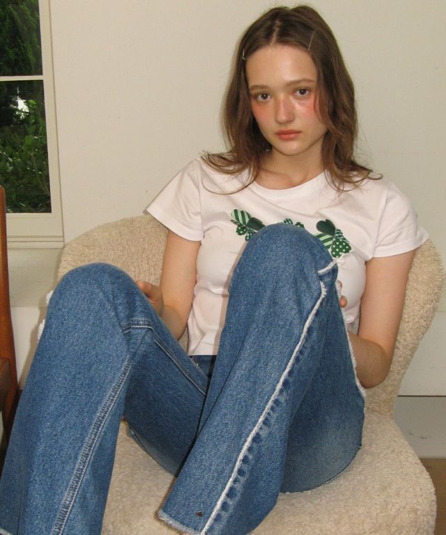25SS新作★クロップドTシャツ【RONRON】3 CLOVER CROP T SHIRT MUSINSA | RONRON 3 CLOVER CROP T SHIRT WHITE