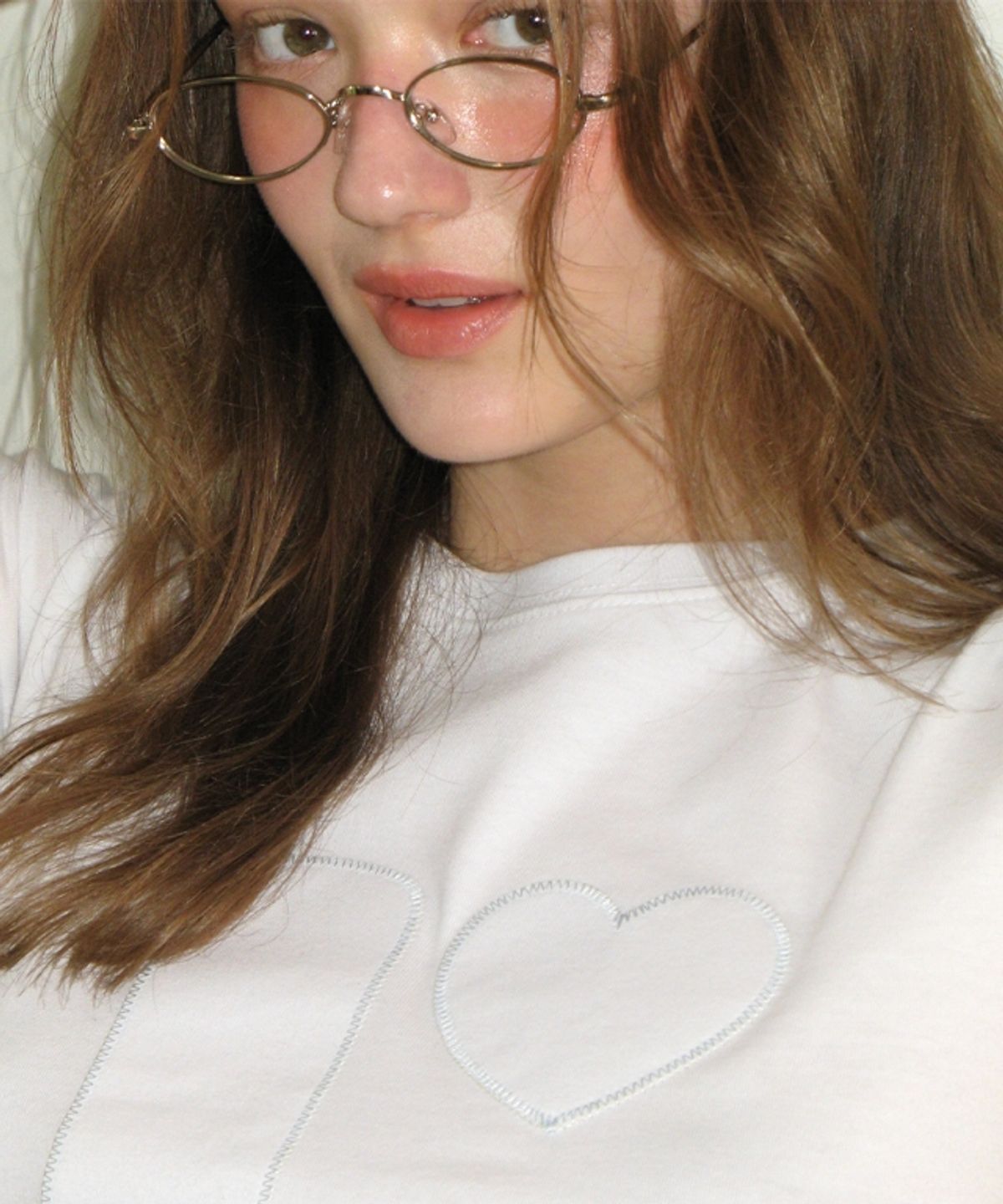 론론(RONRON) R STITCH SHORT SLEEVE T SHIRT WHITE