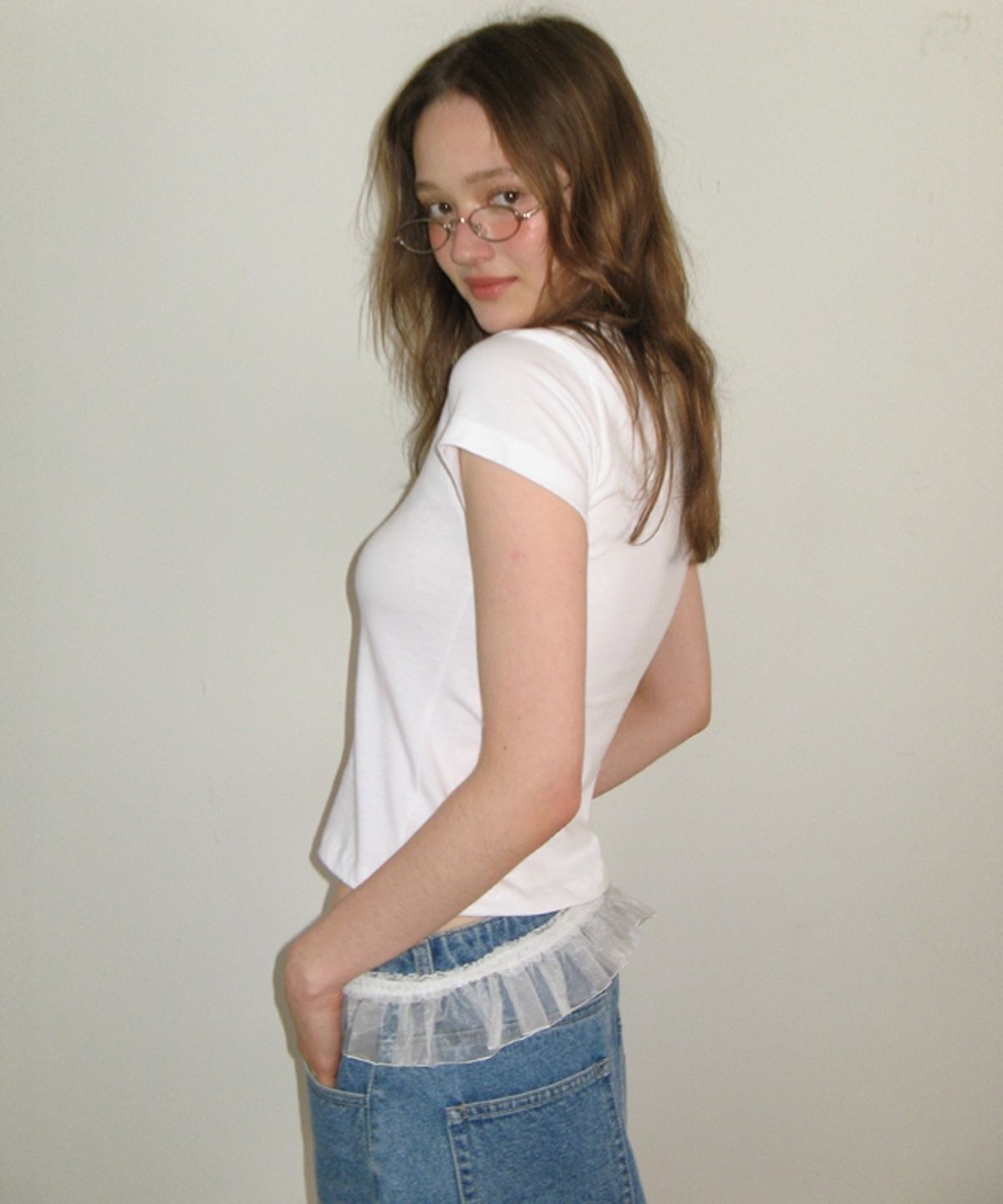 론론(RONRON) R STITCH SHORT SLEEVE T SHIRT WHITE