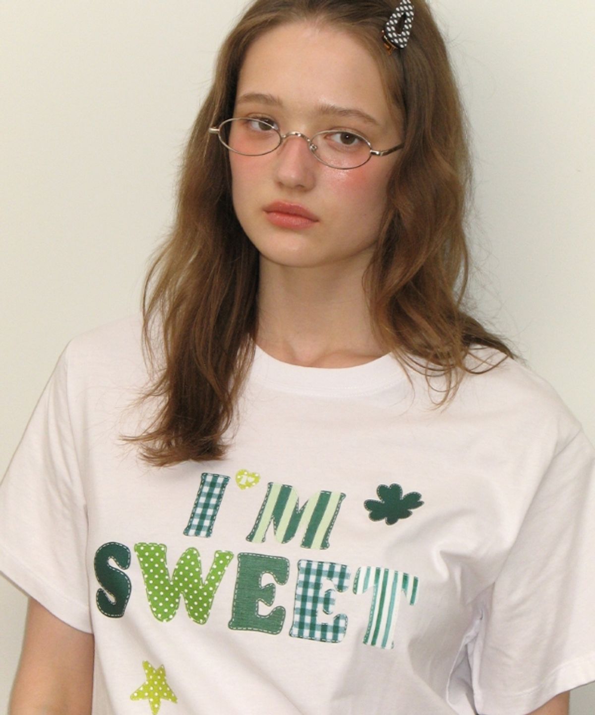론론(RONRON) SWEET MIXED BASIC FIT T SHIRT WHITE