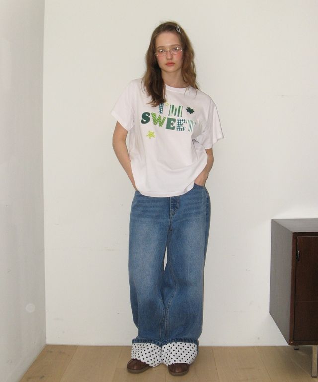MUSINSA | RONRON SWEET MIXED BASIC FIT T SHIRT WHITE