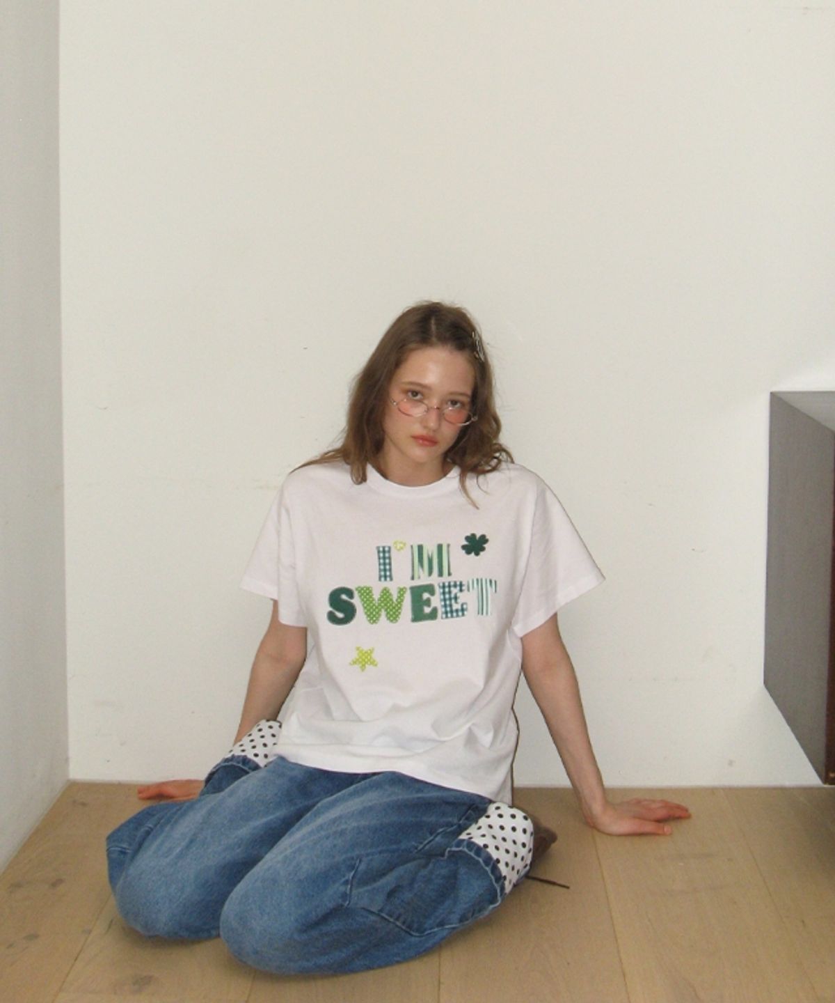 론론(RONRON) SWEET MIXED BASIC FIT T SHIRT WHITE