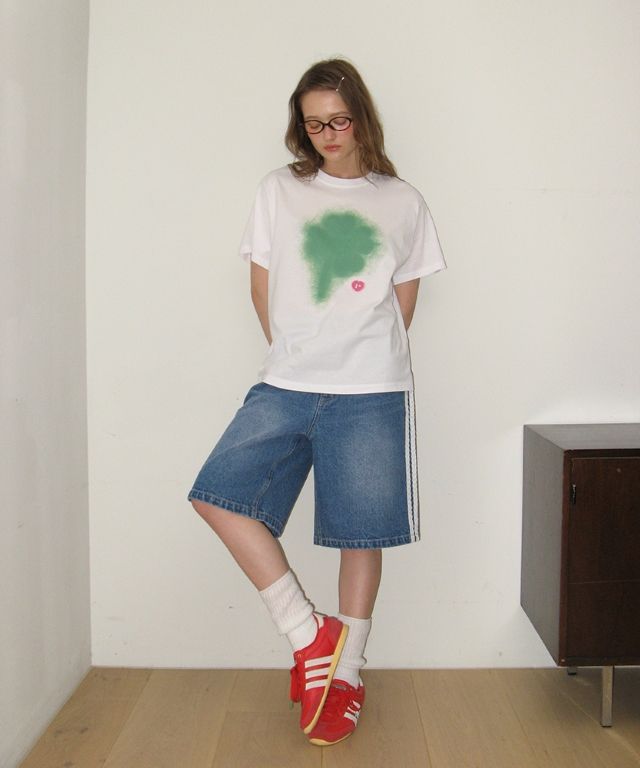 Tシャツ・カットソー RONRON AIRBRUSH CLOVER T SHIRT WHITE RR25BST4296WH MUSINSA | RONRON AIRBRUSH CLOVER T SHIRT WHITE