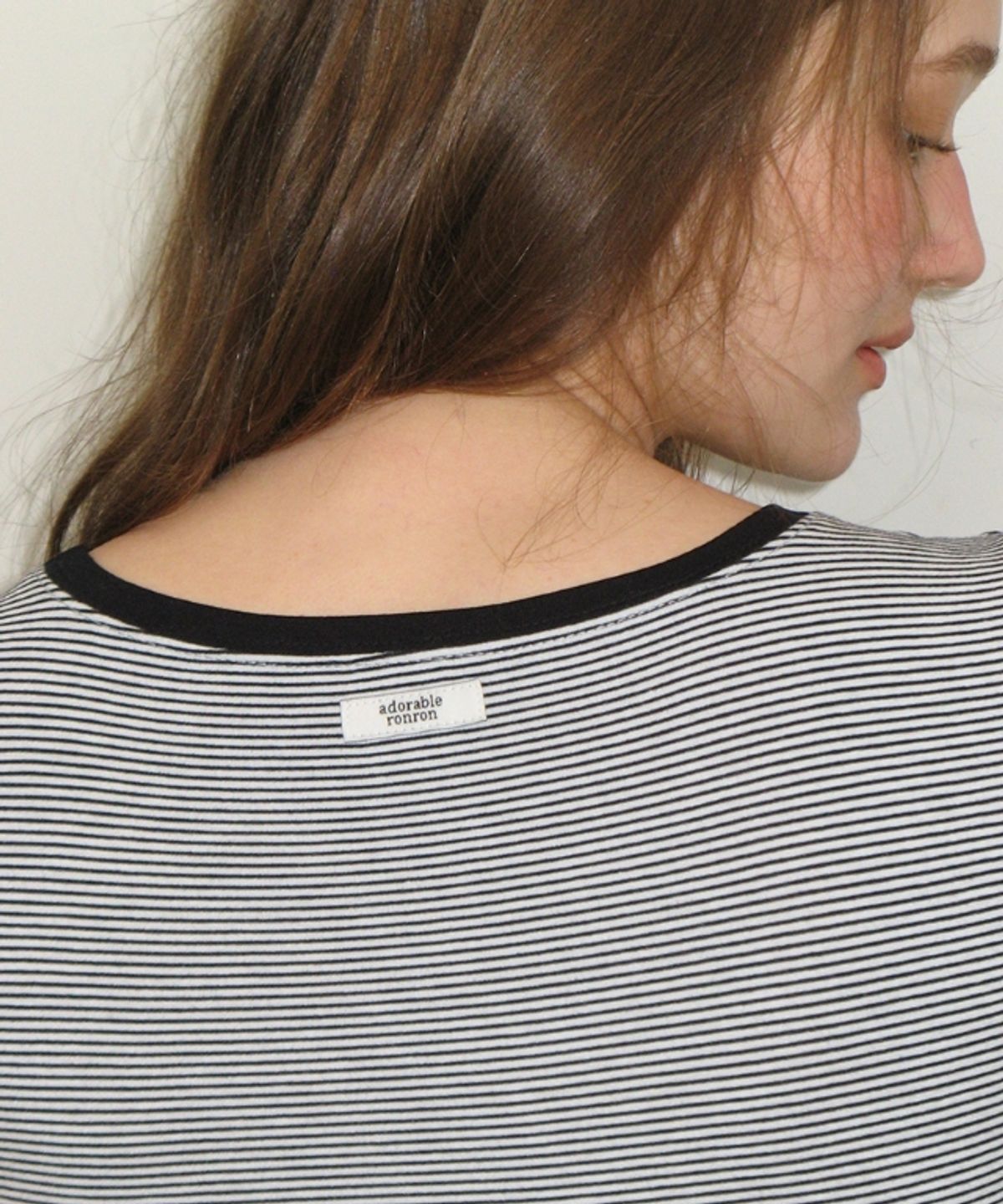 론론(RONRON) MULTI LAYERED T SHIRT DRESS BLACK STRIPE